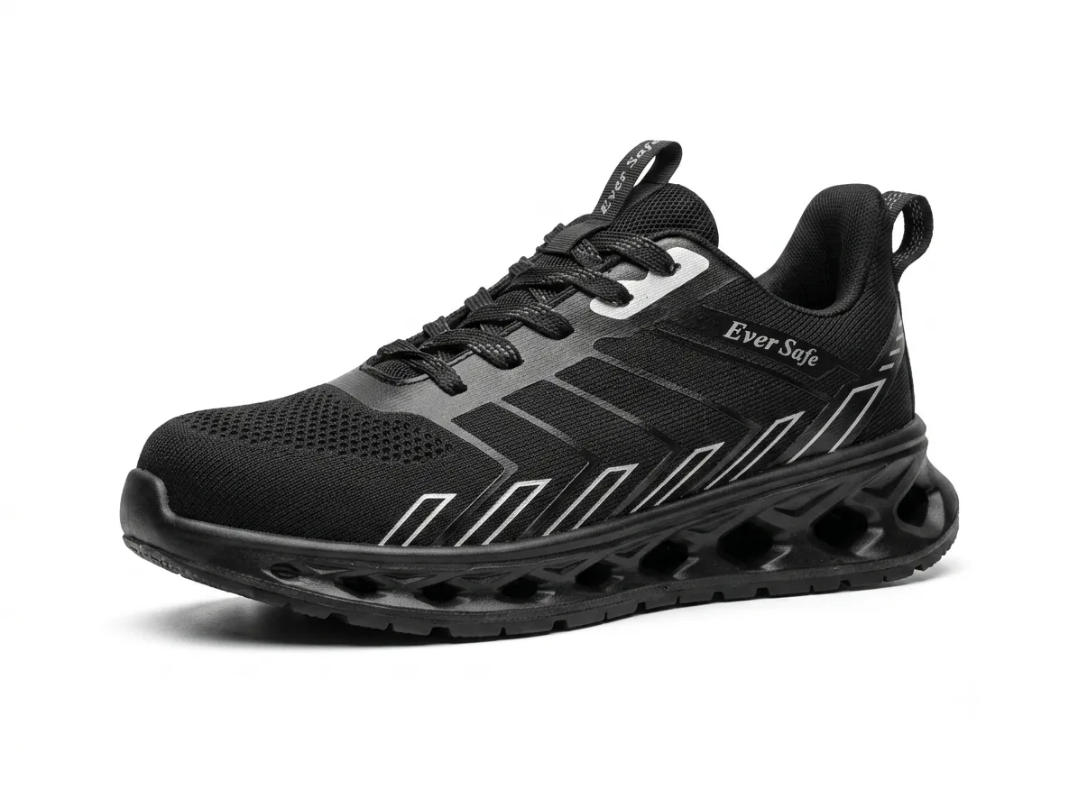 Flexible Safety Shoes / Boots with Kevlar Plate & Steel Toe Cap - حذاء عمال مع حماية اسود