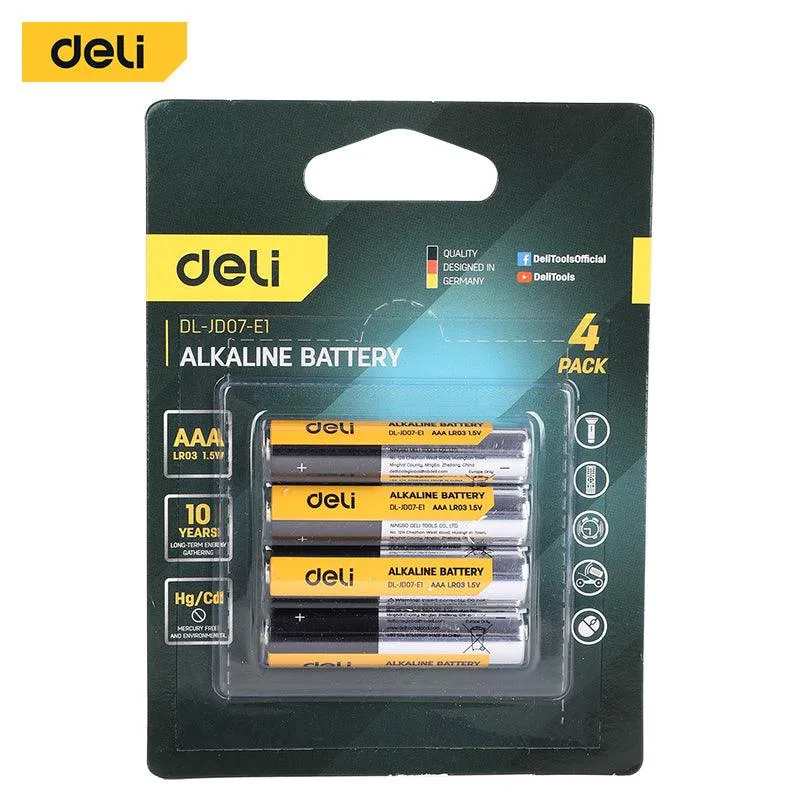 Deli AAA Alkaline Battery (4Pcs) - بطارية قلوية بحجم AAA