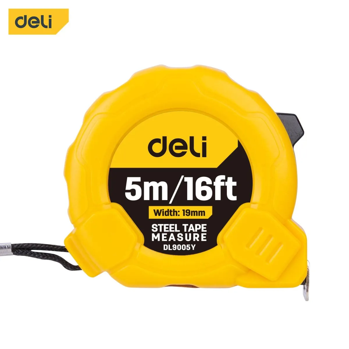 Deli Steel Measure Tape (5m/16ft*19mm) - متر قياس