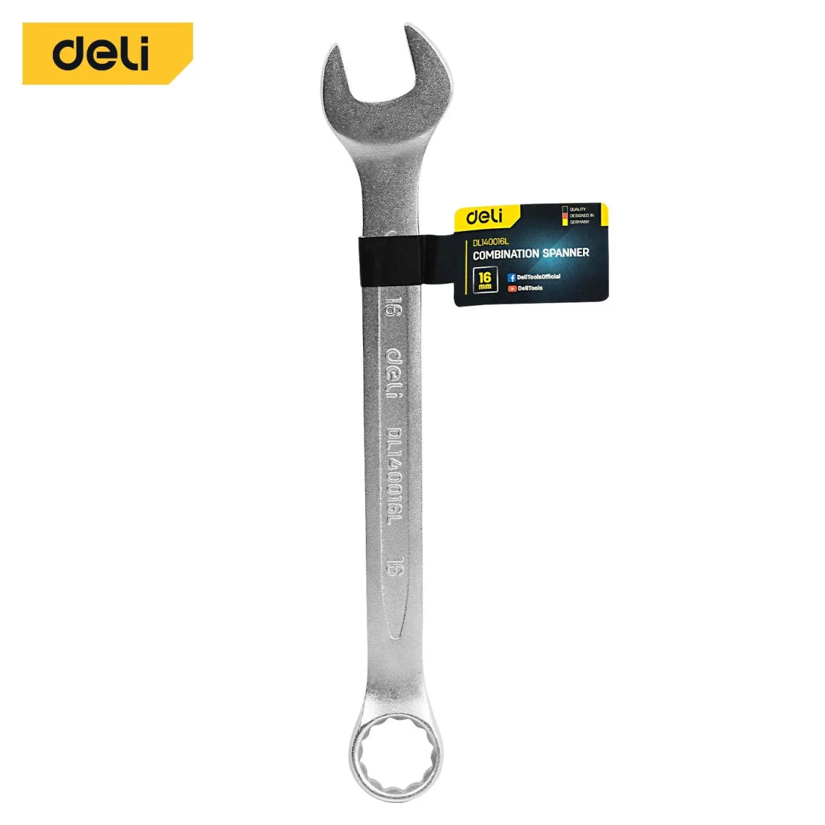 Deli 16mm Combination Spanner - مفتاح شق مسنن فدار