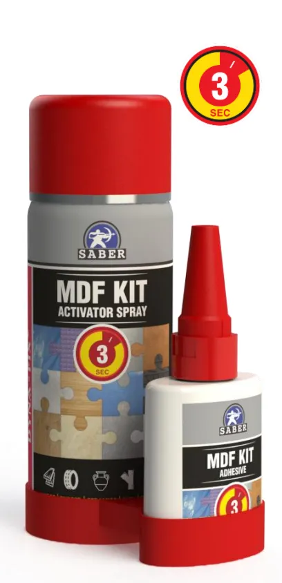Saber MDF Kit Activator Spray 200ml + MDF Kit Adhesive - طقم بخاخ لاصق مع منشّط