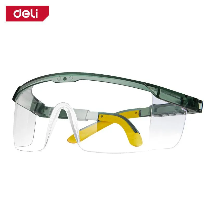 Deli Safety Goggles/Glasses Anti Fog - عوينات حماية شفاف