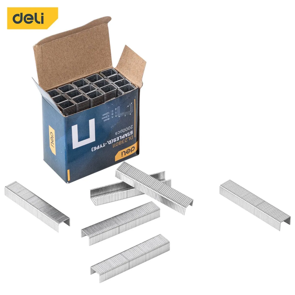 Deli D Nail Staples 2,000Pcs (8x11.2x1.2mm) - مسمار على شكل D