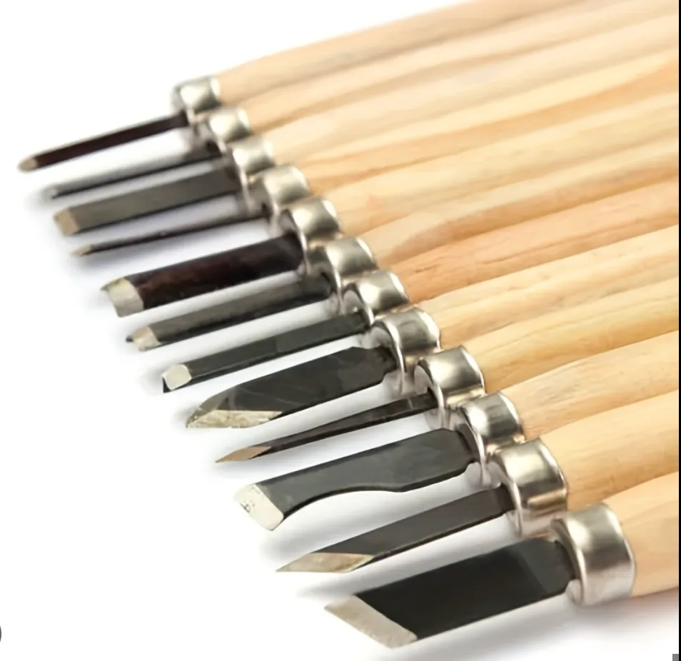 12pcs Wood Carving Chisel Set - طقم أزاميل نحت خشب