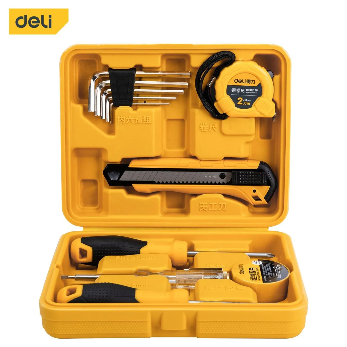 Deli 11 Pcs Household Tool Set - 11Pcs طقم عدة شنطة