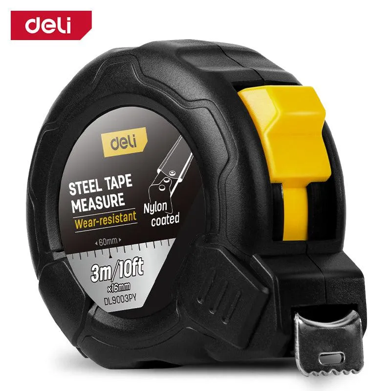 Deli Nylon-Coated Steel Tape Measure (3m/10ft*16mm) -  متر صناعي (شفرة ملبس نيلون)