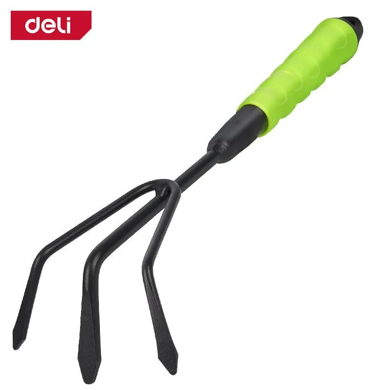 Deli Carbon Steel Gardening Harrow (300mm) - محراث ثلاثي الأسنان للحديقة