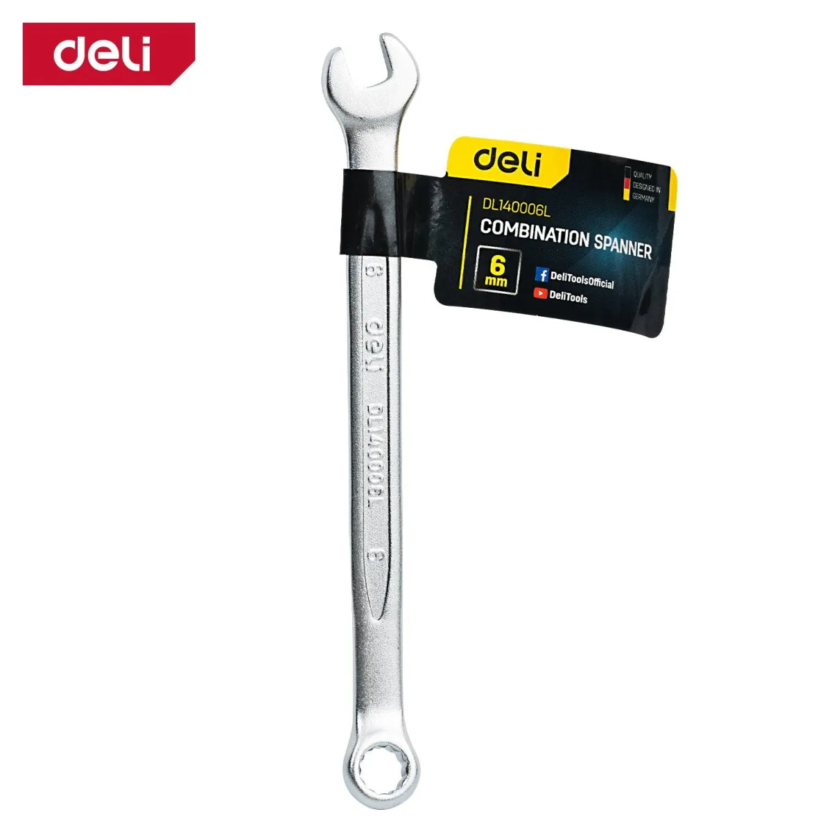 Deli 6mm Combination Spanner - مفتاح شق مسنن فدار