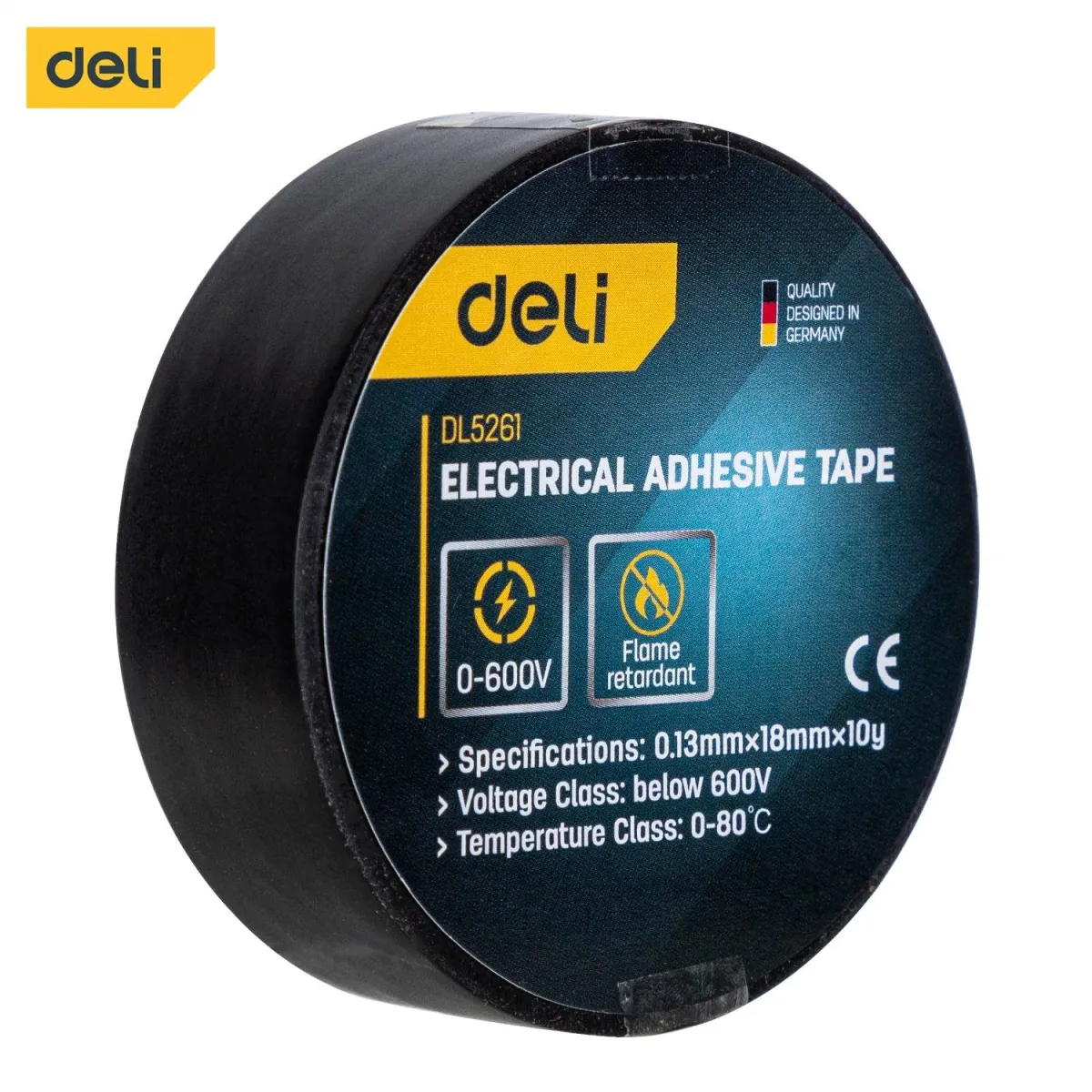 Deli Electrical Insulation Tape (Black) - شريط عازل كهربائي