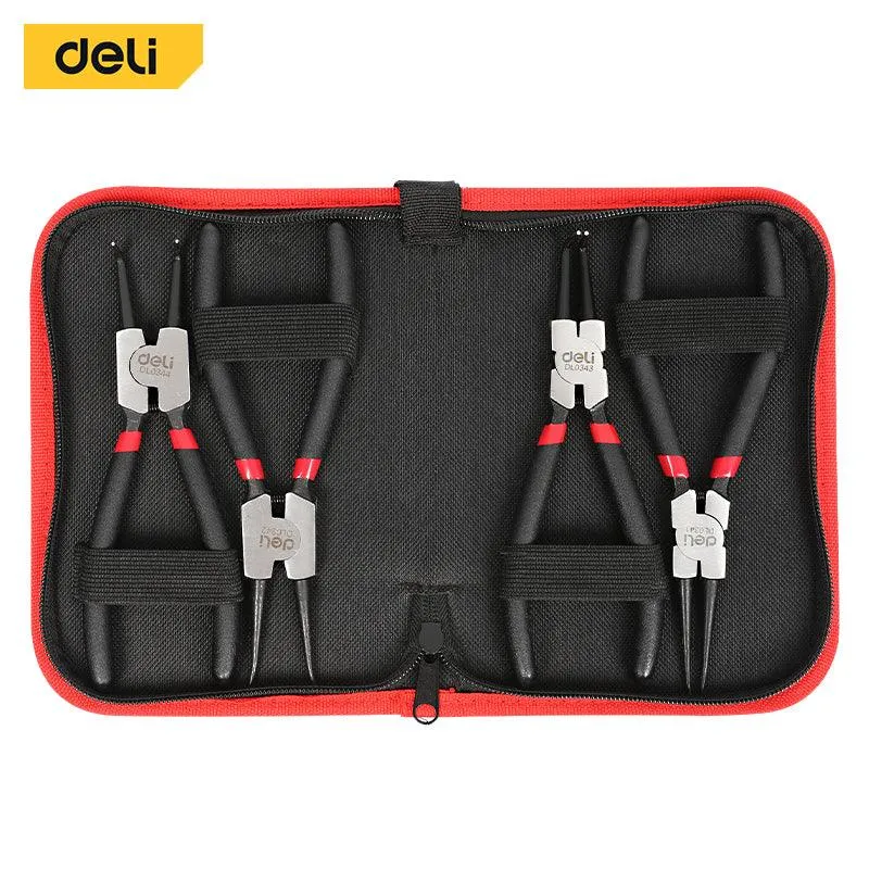Deli 7" Circlip Pliers 4 Pc Set - بانسة سكمان 4 قطع