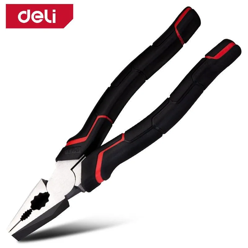 Deli 7" Combination Pliers (Red Series) - بانسة بولاد