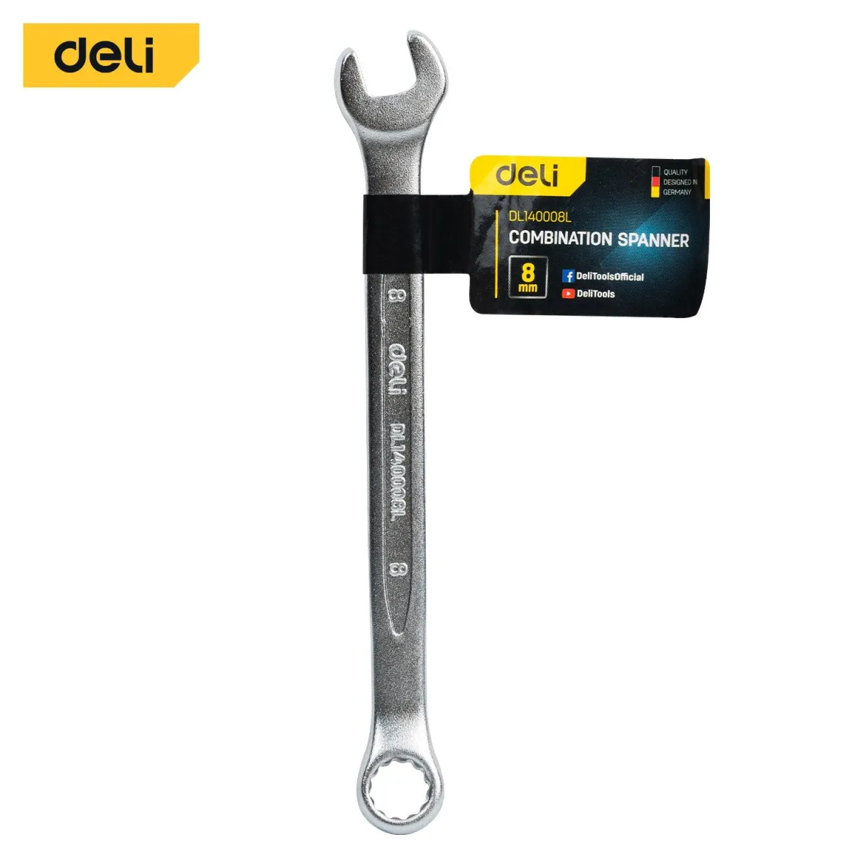 Deli 8mm Combination Spanner - مفتاح شق مسنن فدار