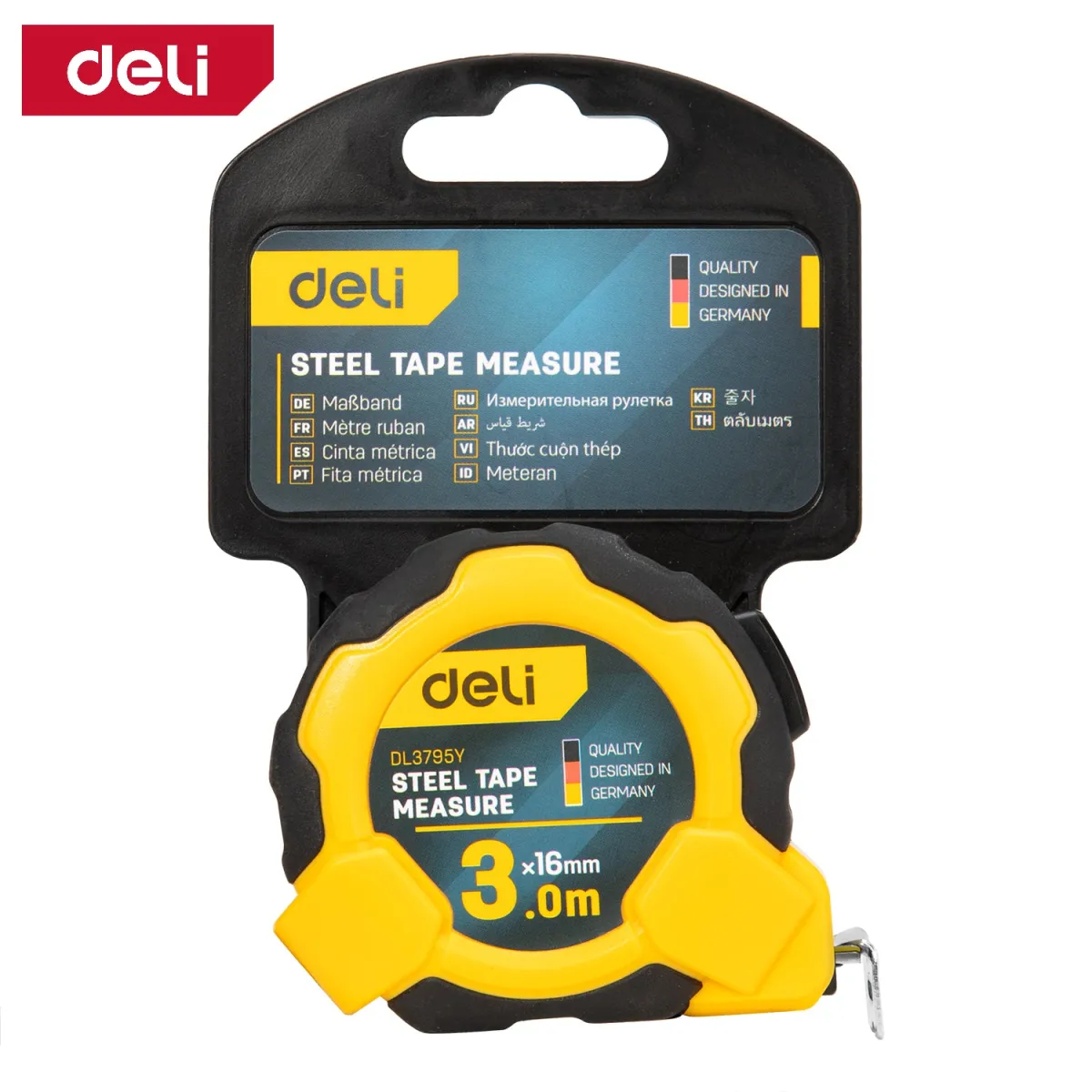 Deli Steel Measure Tape (3m*16mm) (Self-Lock) - متر قياس
