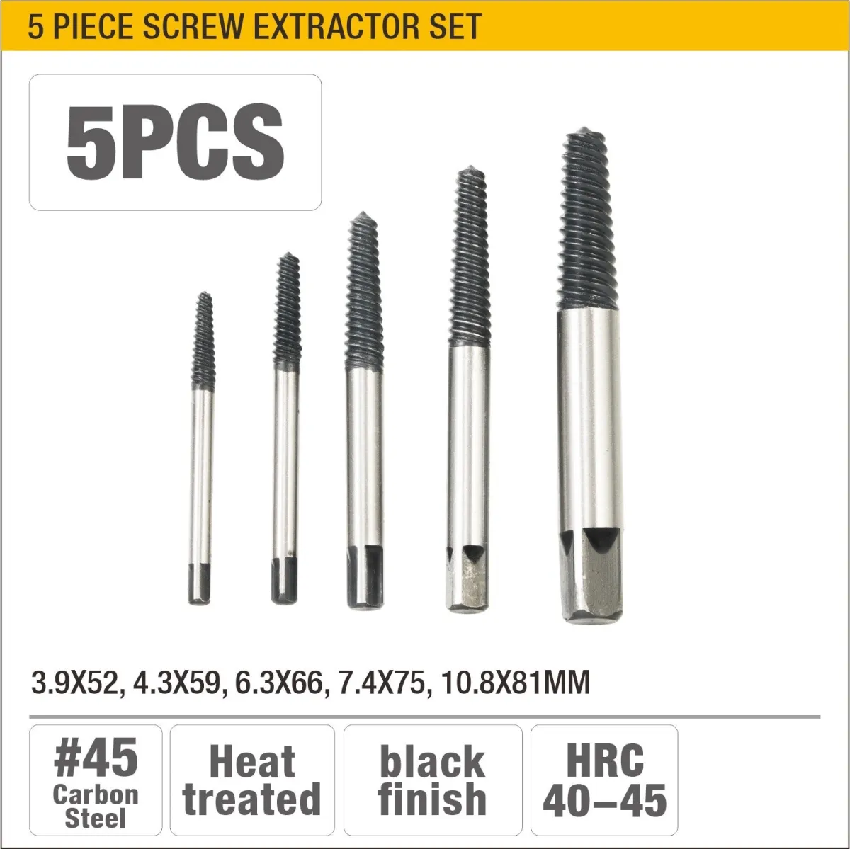 5Pcs Screw Extractor Set - طقم  قلاووز فك البراغي المكسورة