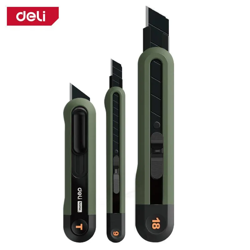 Deli Utility Cutters 3Pcs Set (Home Series) - سكين شفرة سحب  صناعية 3 قطع
