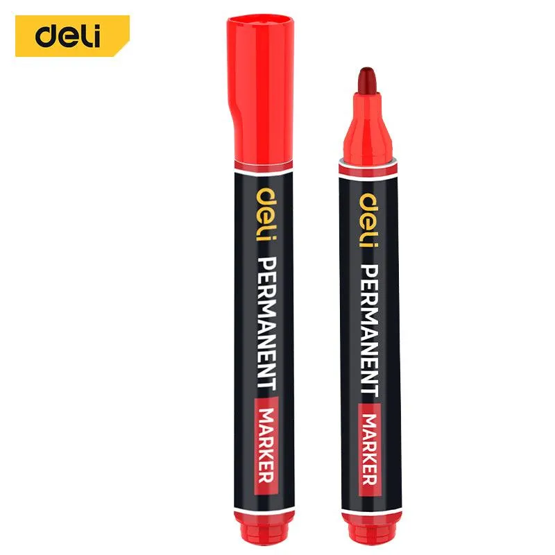 Deli Permanent Marker 1.8mm (Red) - قلم تحديد دائم