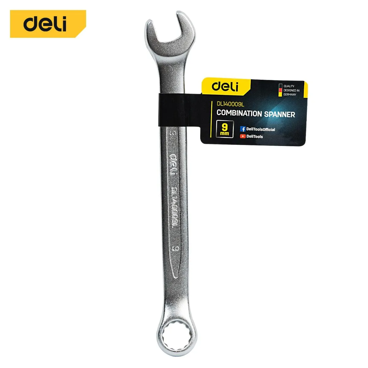 Deli 9mm Combination Spanner - مفتاح شق مسنن فدار