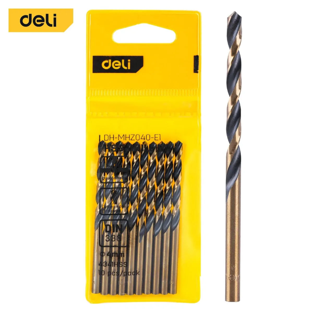 Deli HSS Drill Bit 4mmx75mm (10Pcs) - ريشة حديد