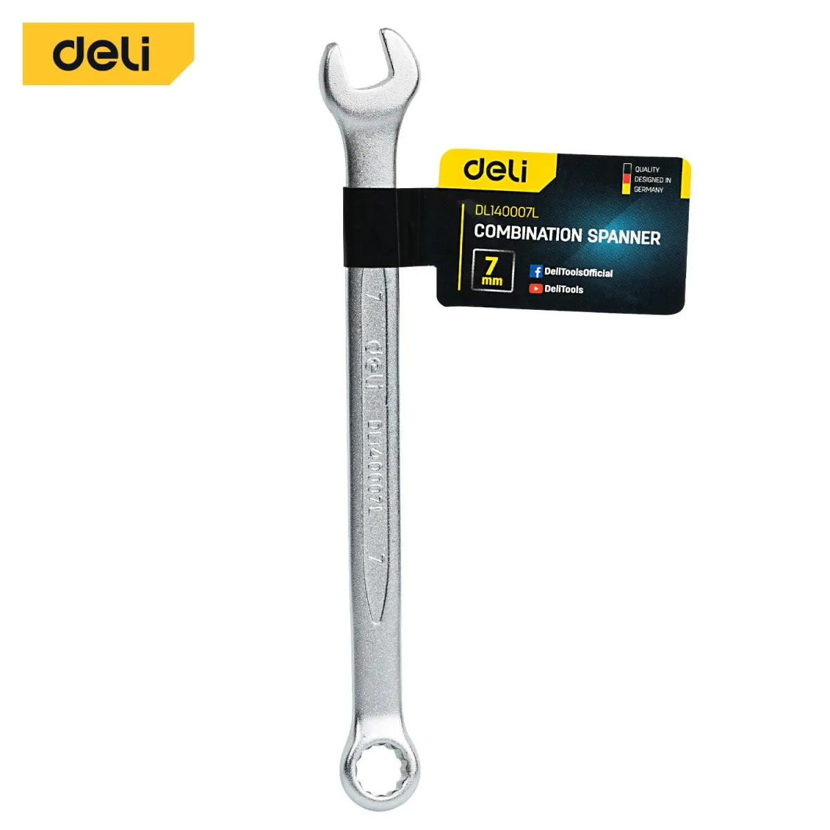 Deli 7mm Combination Spanner - مفتاح شق مسنن فدار