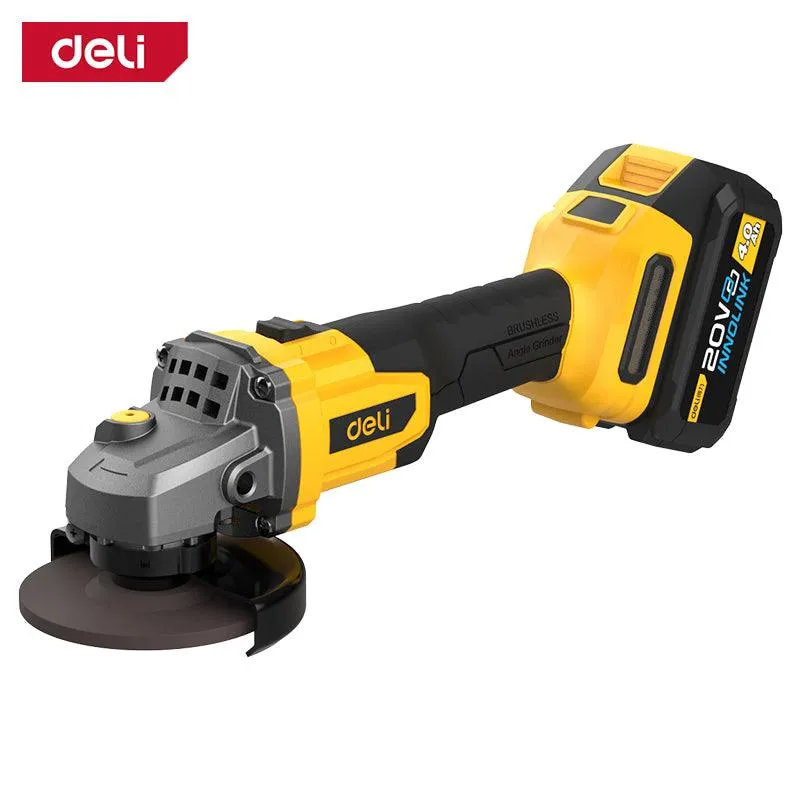 Deli 20V Brushless Motor Lithium-ion Angle Grinder 4.0Ah (2) (100mm) - صاروخ عالبطارية +2 بطارية كبيرة
