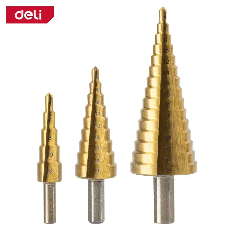 Deli 3Pcs Step Drill Bit Set - 3Pcs ريشة بلبل