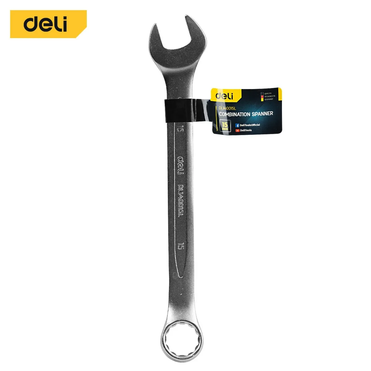 Deli 15mm Combination Spanner - مفتاح شق مسنن فدار