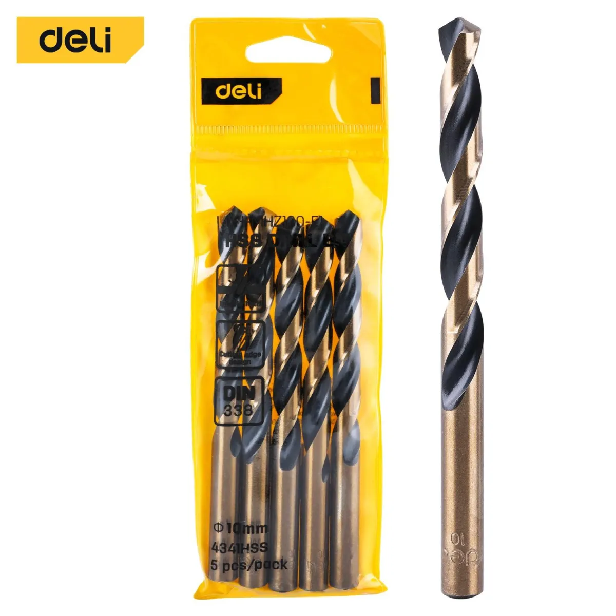 Deli HSS Drill Bit 10mmx130mm (5pcs) - ريشة حديد