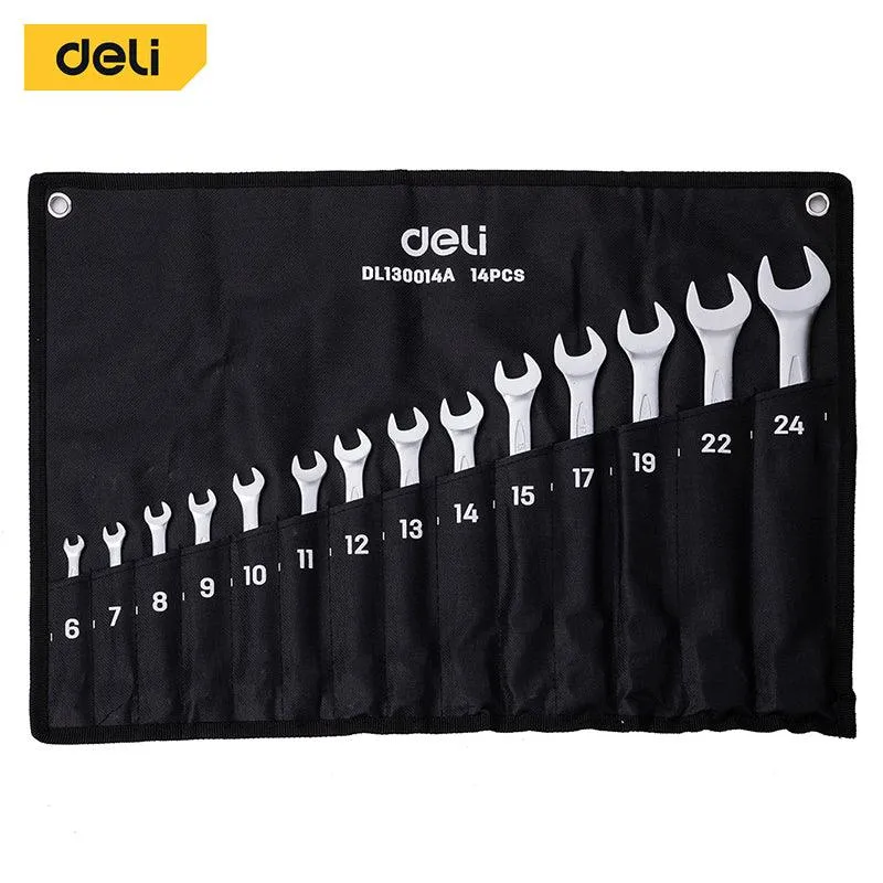 Deli 14 Pcs Combination Spanner Set - (14) طقم شق مسنن