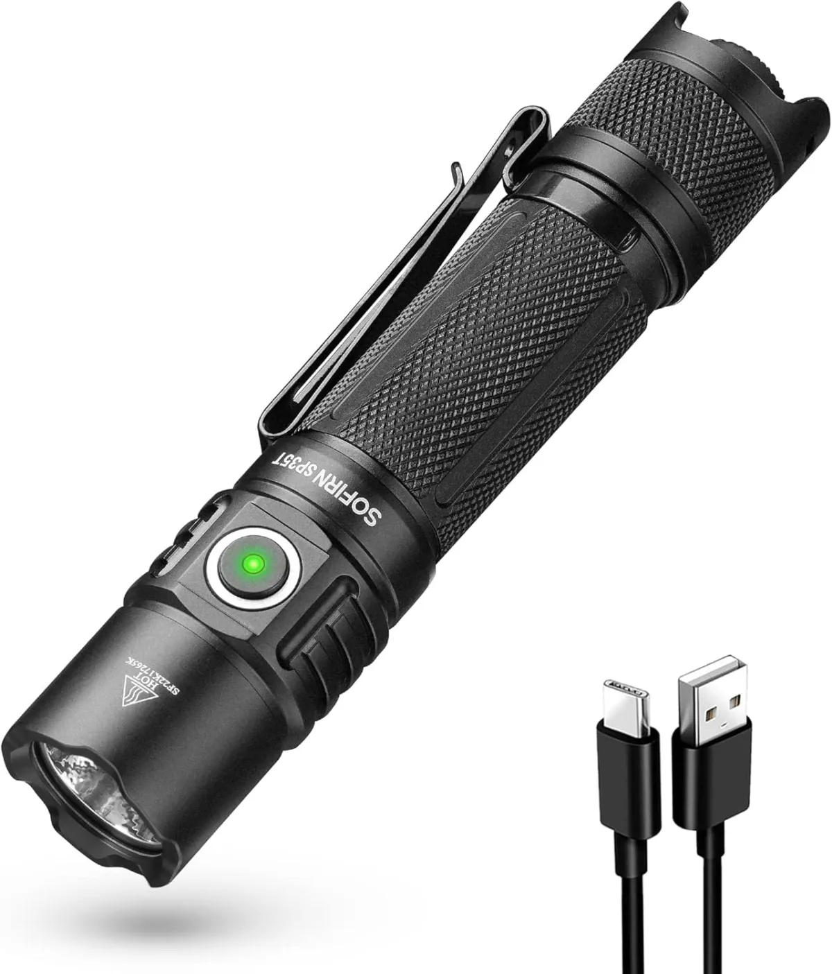Tactical Flashlight T1 Rechargeable - 1200 High Lumen/4000MAH (Grey) - انتريك