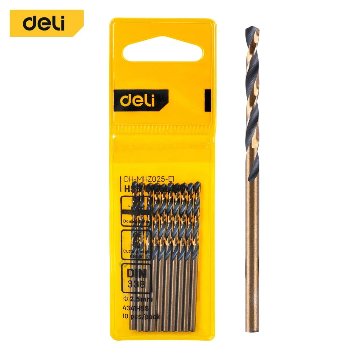 Deli HSS Drill Bit 2.5mmx60mm (10Pcs) - ريشة حديد