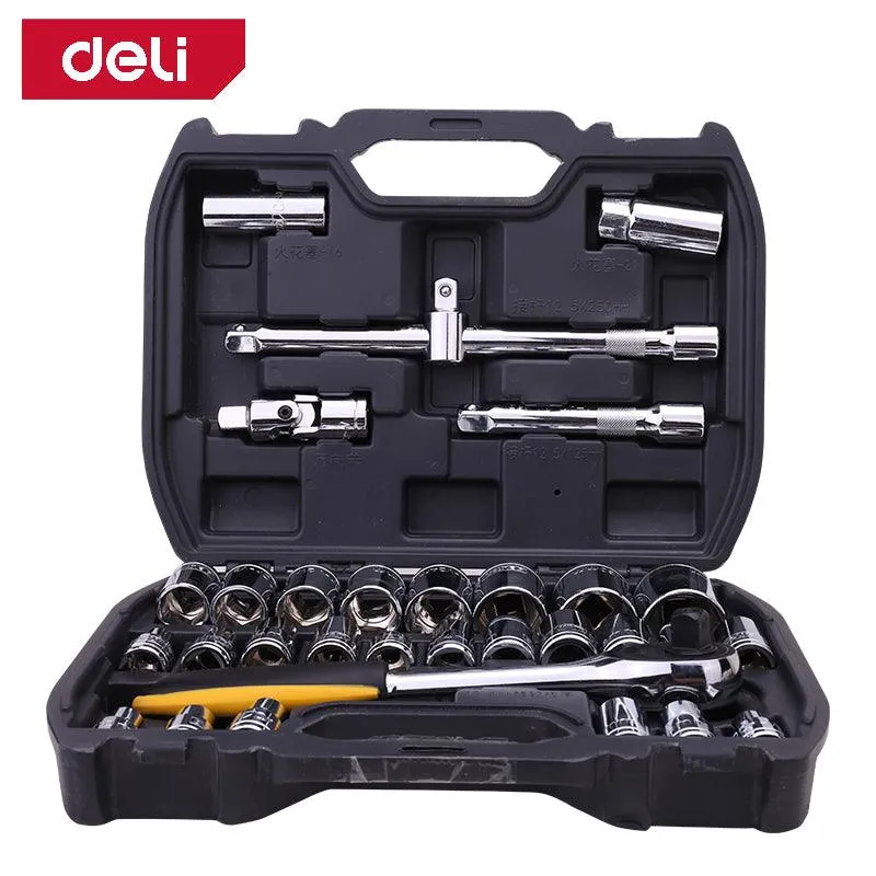 Deli 1/2" 32Pcs Socket Set - 32Pcs طقم 1/2" طربوش طقطاق