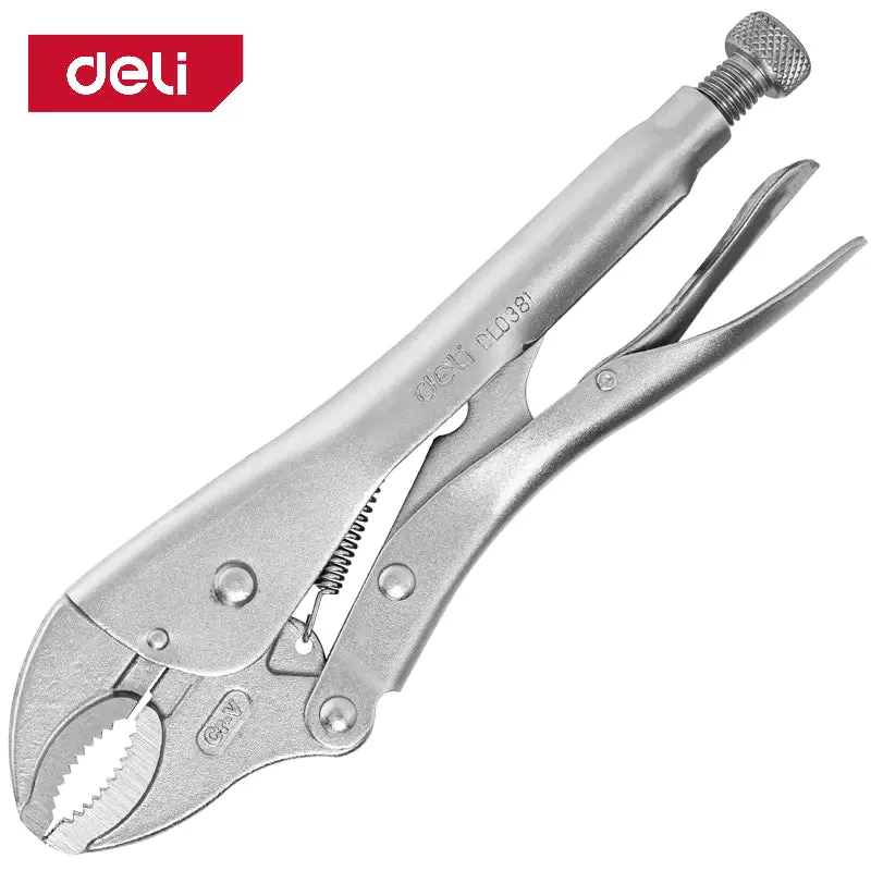 Deli 10" Curved Jaw Locking Pliers Cr-V - بانسة لقط قفل بفك منحني
