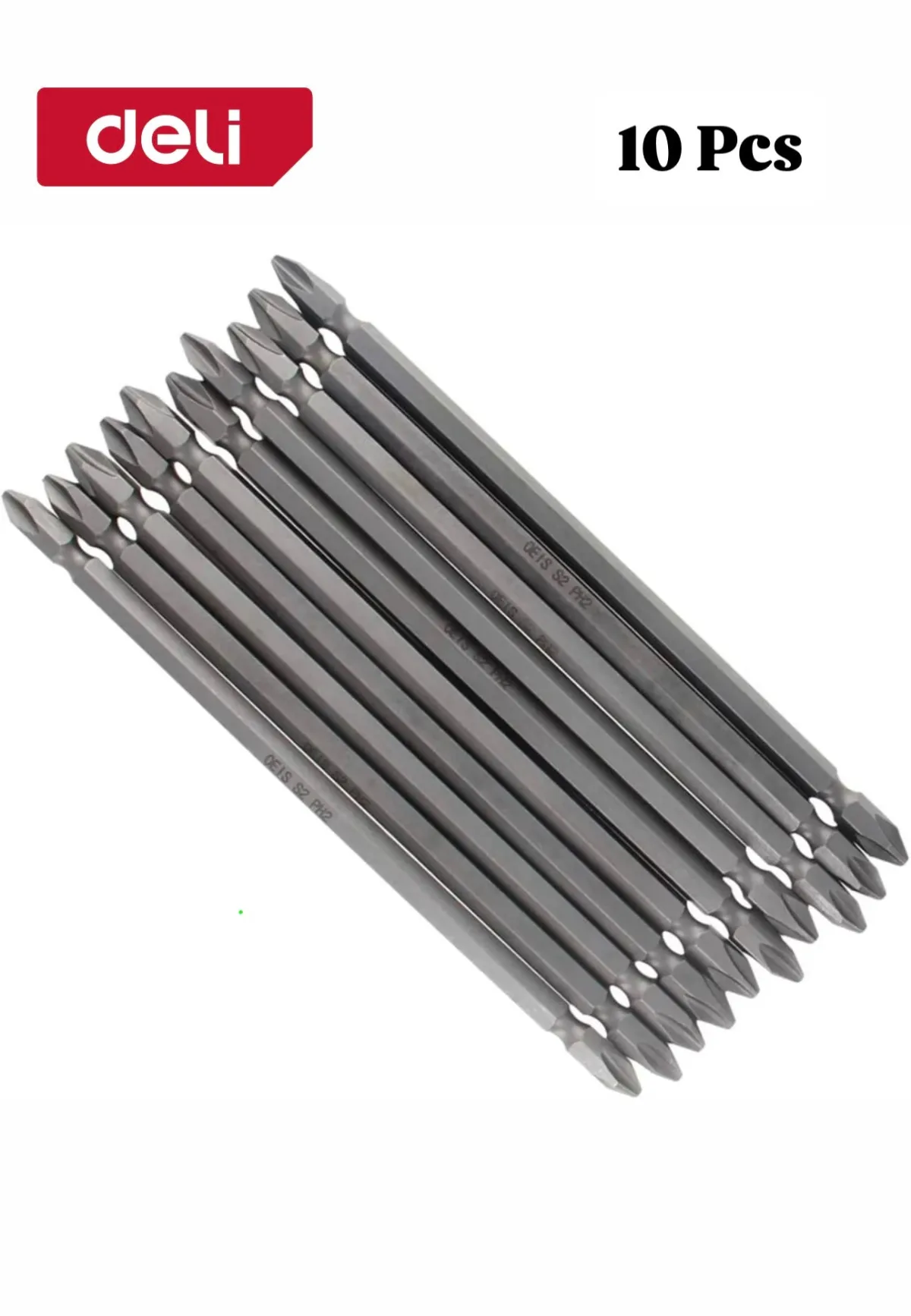 Double End Magnetic PH2 Phillips Screwdriver Bit 150mm Long (10pc) - مجموعة رؤوس مفك PH2 مغناطيس مزدوج 150 ملم (10 قطع)