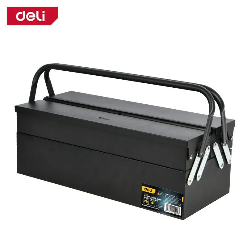Deli 3-Tray Cantilever Steel Tool Box - صندوق أدوات فولاذي 3 طبقات