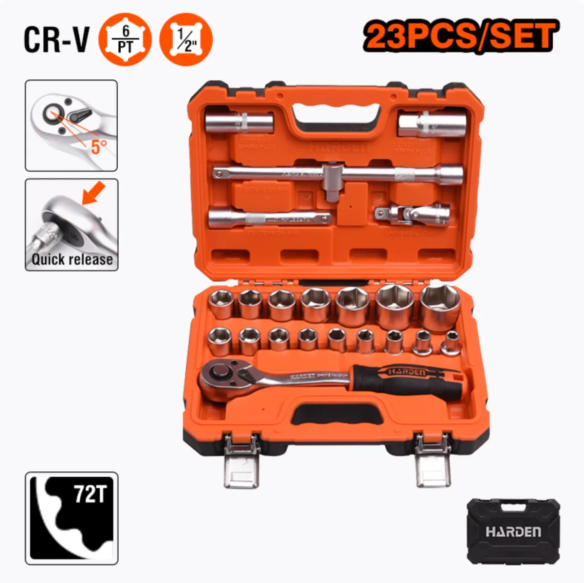 1/2" 23Pcs Socket Set - طقم طربوش 23 "1/2قطعة