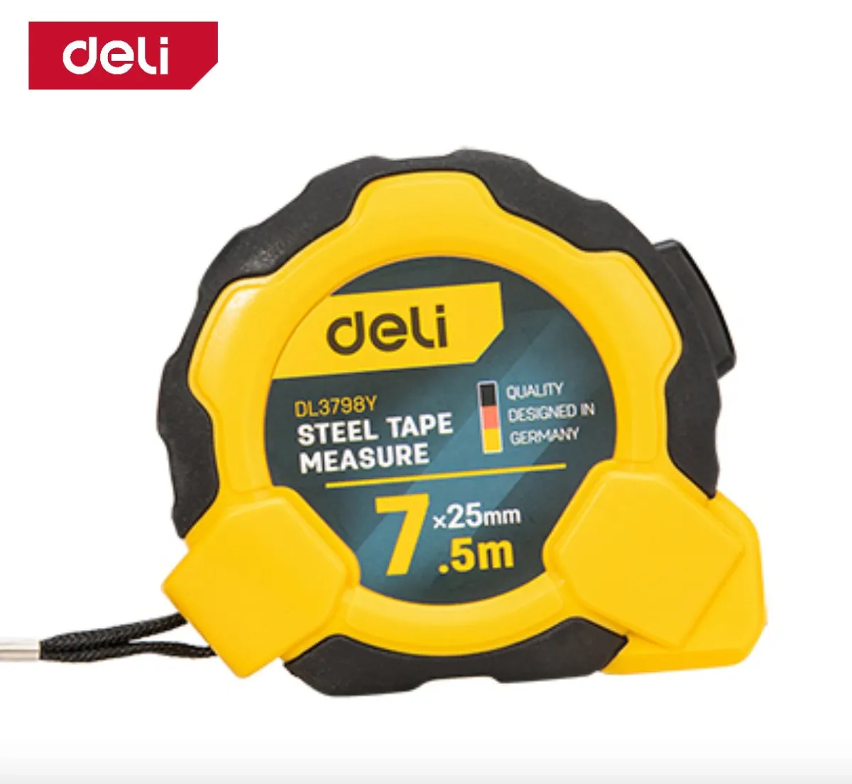 Deli Steel Measure Tape (7.5m*25mm) (Self-Lock) - متر قياس