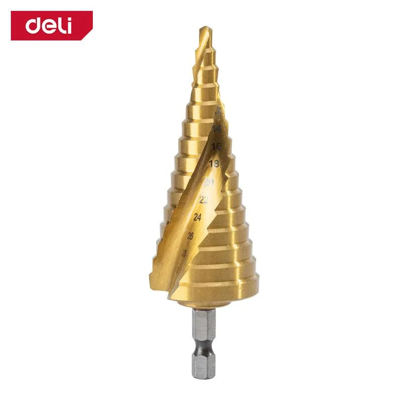 Deli Step Drill Bit HSS -M2 Copper- (4-32mm) - ريشة بلبل