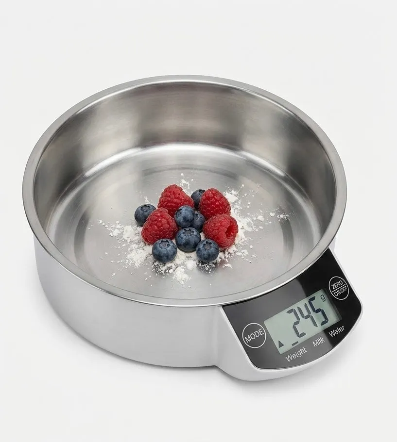 Digital Kitchen Scale with Stainless Steel Bowl – 5kg Capacity - ميزان مطبخ رقمي