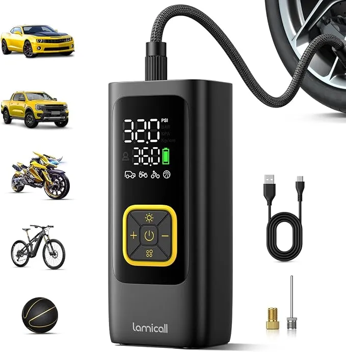 Battery Portable Tire Inflator 150PSI 30L/min - منفاخ دواليب بطارية