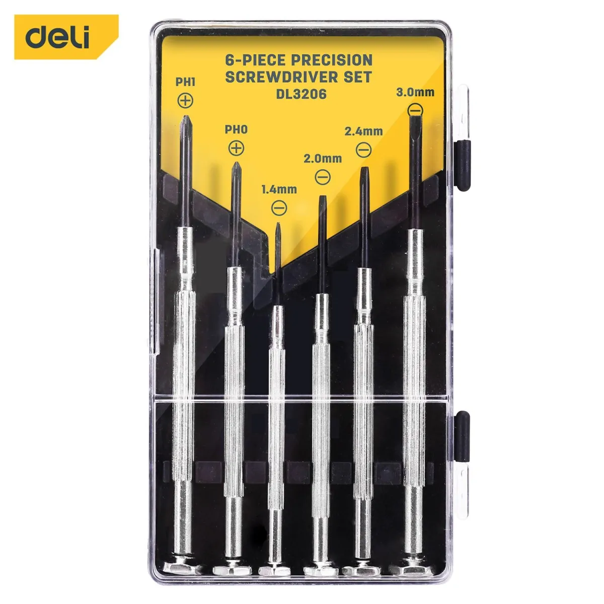 Deli 6 Pcs Set Clock Precision Screwdriver - طقم مفكات نواعم