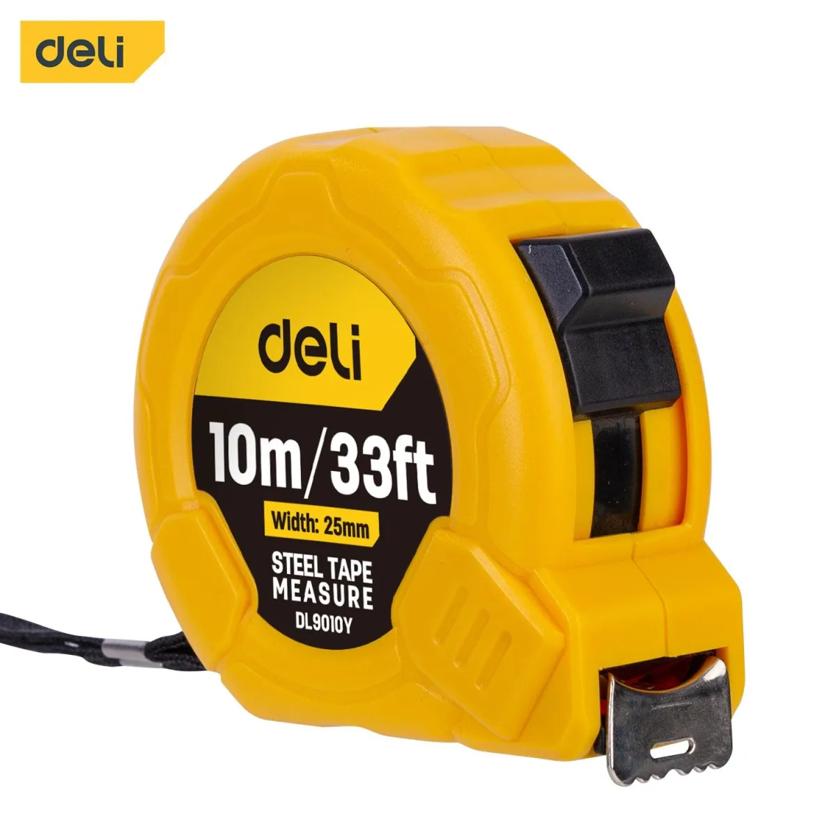 Deli Steel Measure Tape (10m/33ft*25mm) - متر قياس