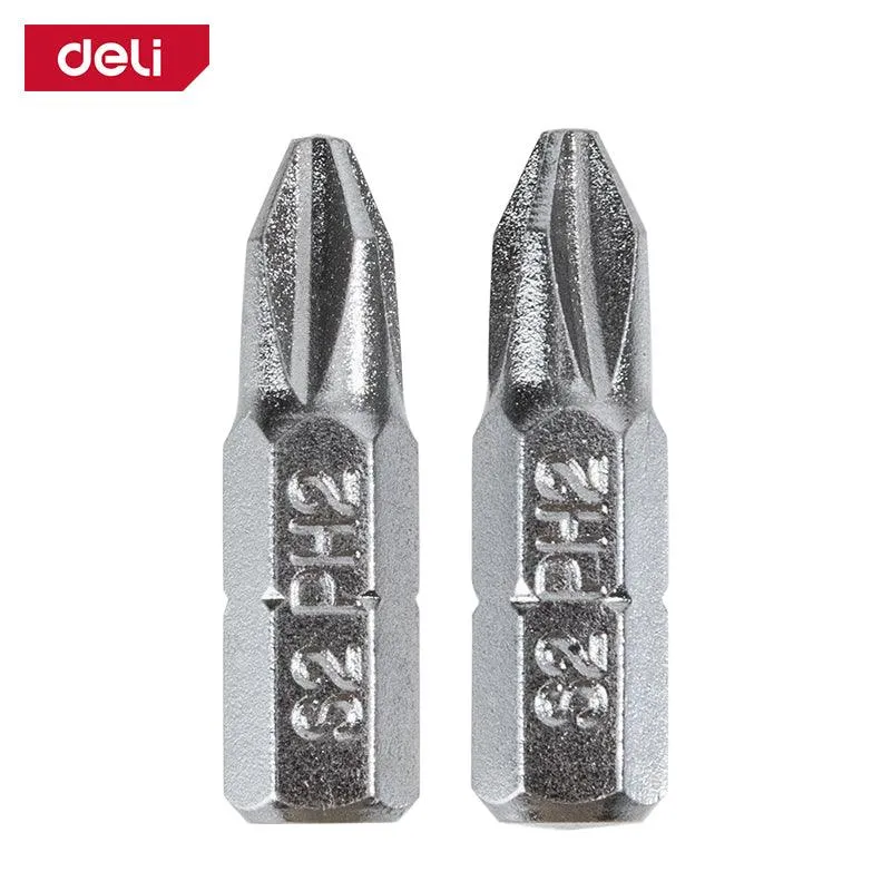 Deli 2Pcs Screwdriver Bits Set (PH2x25mm) - مجموعة رؤوس مفكات براغي – 2 قطعة