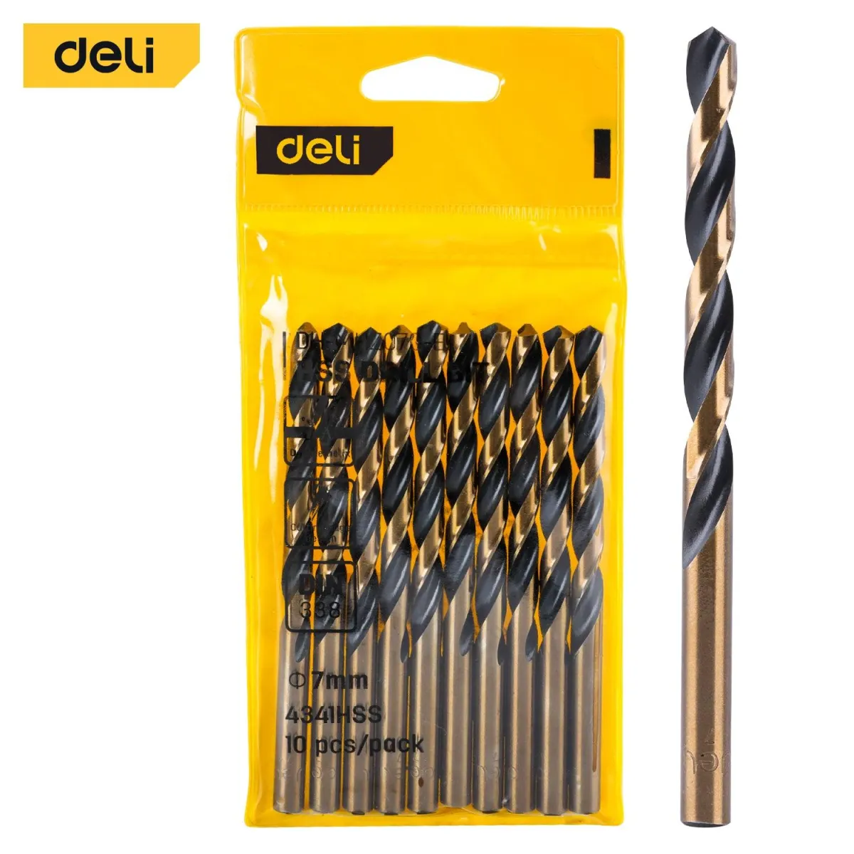 Deli HSS Drill Bit 7mmx110mm (10Pcs) - ريشة حديد