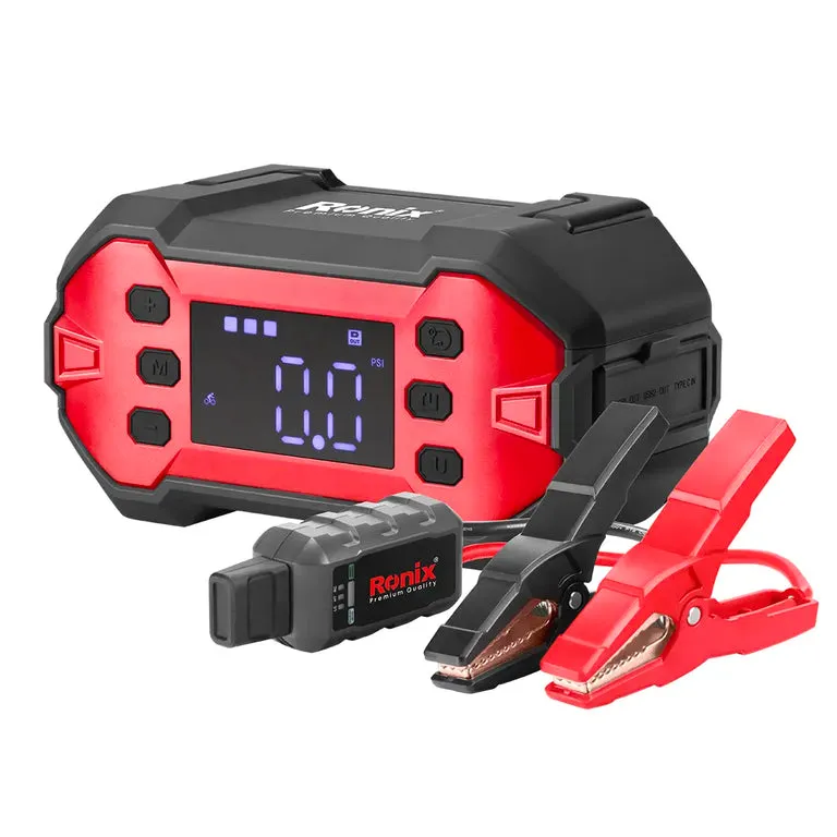 Battery Jump Starter With Auto Air Compressor 20000mAh - جهاز تشغيل بطارية السيارة مع كومبريسور هوا