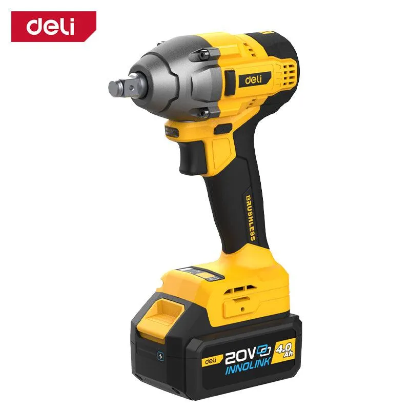 Deli 20V Brushless Motor Lithium-ion Impact Wrench 4.0Ah (2) - فرد شد طربوش على البطارية