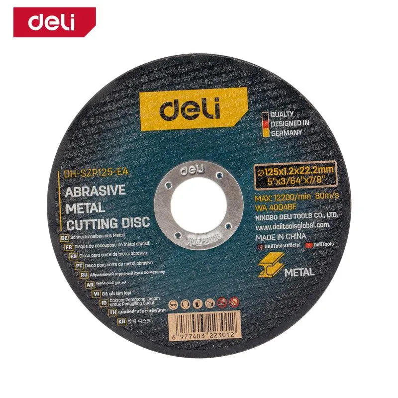 Deli 10Pcs Abrasive Metal Cutting Disc Set (125x1.2mm) - (10) ديسك قص حديد