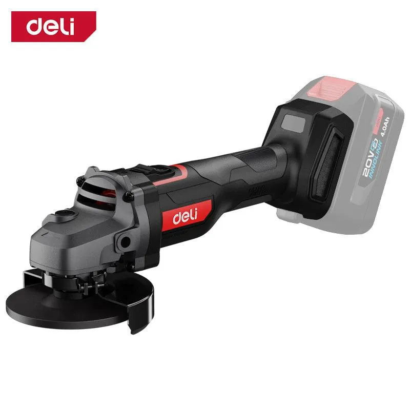 Deli 20V Brushless Motor Lithium-ion Angle Grinder Red Series (100mm) (Tool Only) - صاروخ عالبطارية