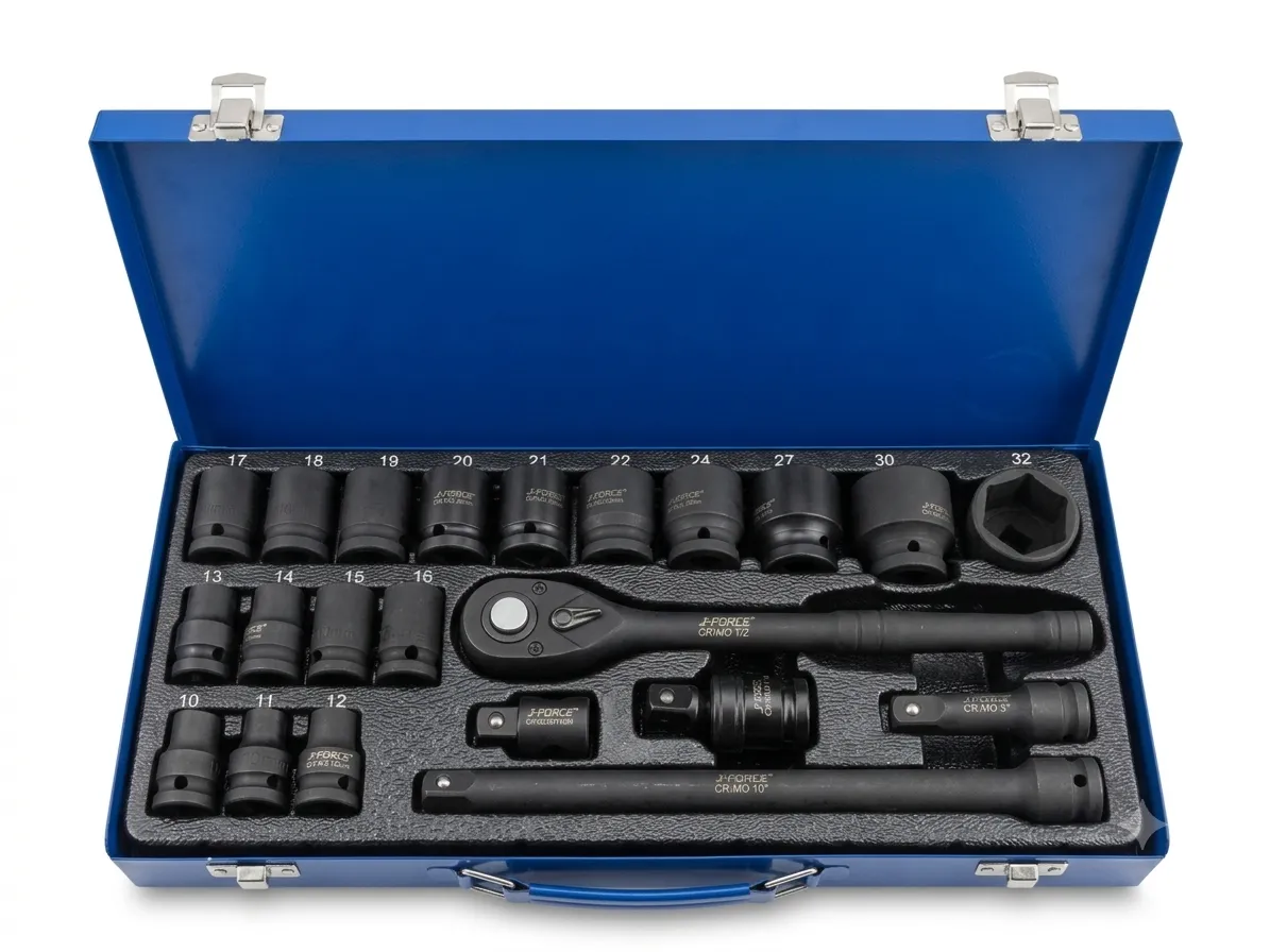 22Pcs 1/2" Drive 6PT Impact Socket Set - طقم 1/2" طربوش طقطاق