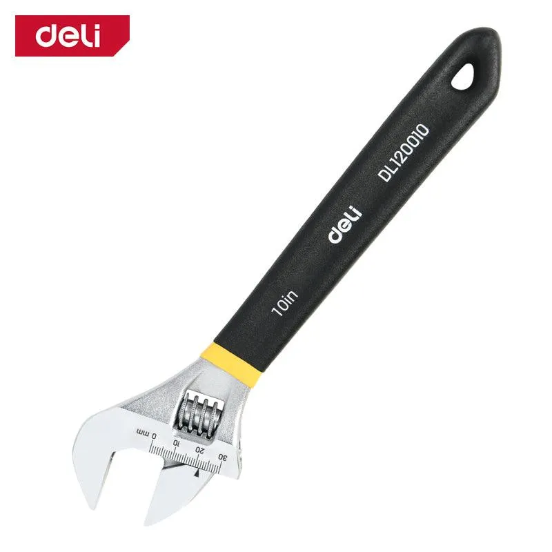 Deli 10" Dipped Adjustable Wrench - مفتاح انكليزي