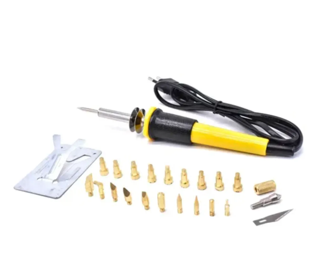 30W Wood & Leather Crafting Pyrography 22pc Tool Set -طقم حرق وحفر على الخشب والجلد